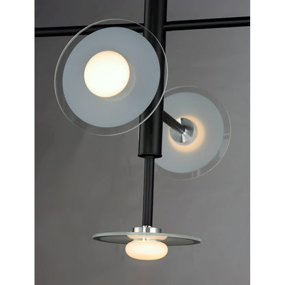 5 Light LED Pendant, Black