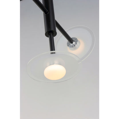 5 Light LED Pendant, Black