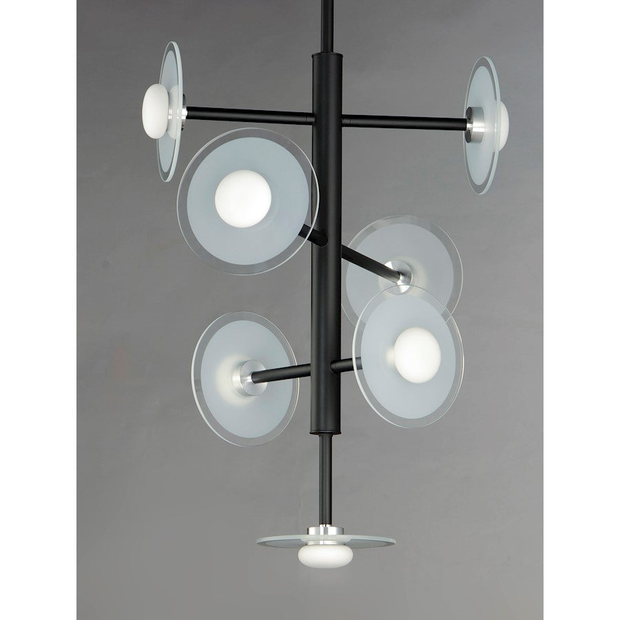 5 Light LED Pendant, Black