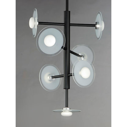 5 Light LED Pendant, Black