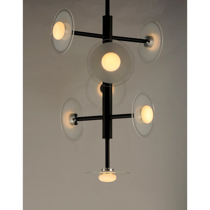 5 Light LED Pendant, Black