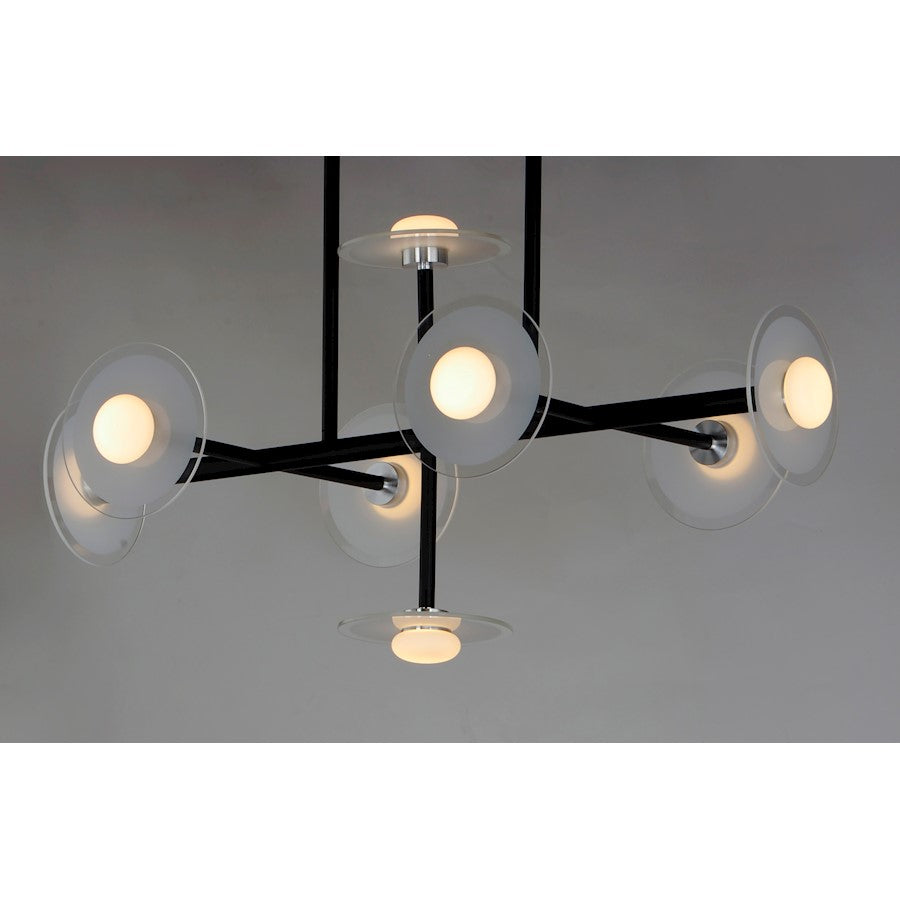 8 Light LED Pendant, Black