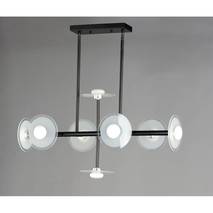 8 Light LED Pendant, Black