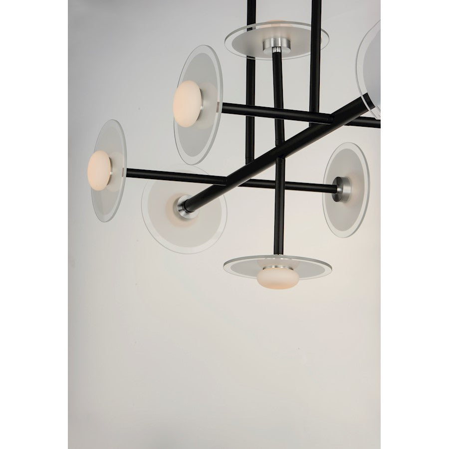 8 Light LED Pendant, Black