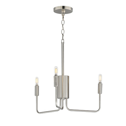 Maxim Lighting Abner 21in 3-Light Chandelier | Modern Satin Nickel Steel | Dining Room & Foyer | 21 x 21 x 21 in | Model 24863SN