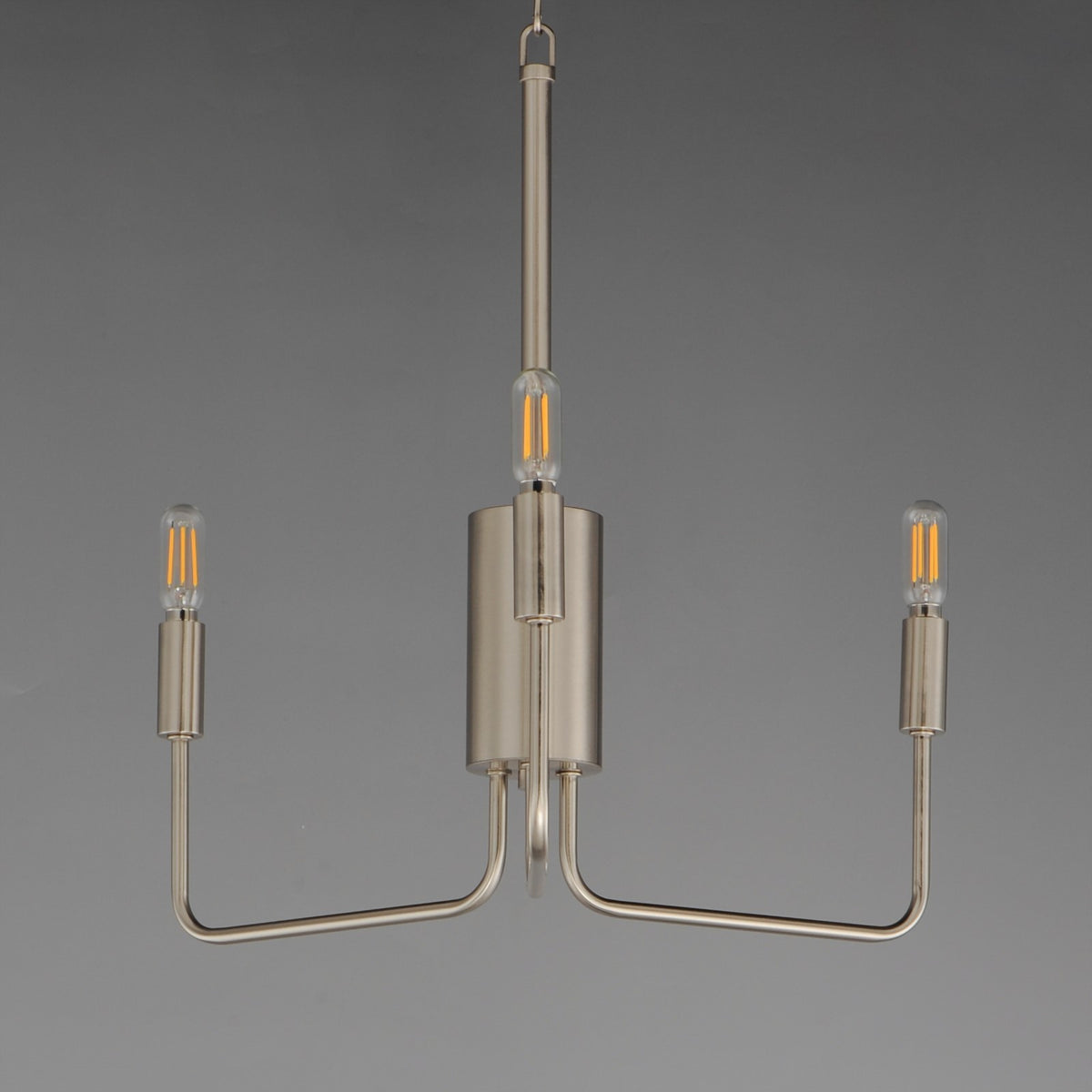 Maxim Lighting Abner 21in 3-Light Chandelier | Modern Satin Nickel Steel | Dining Room & Foyer | 21 x 21 x 21 in | Model 24863SN