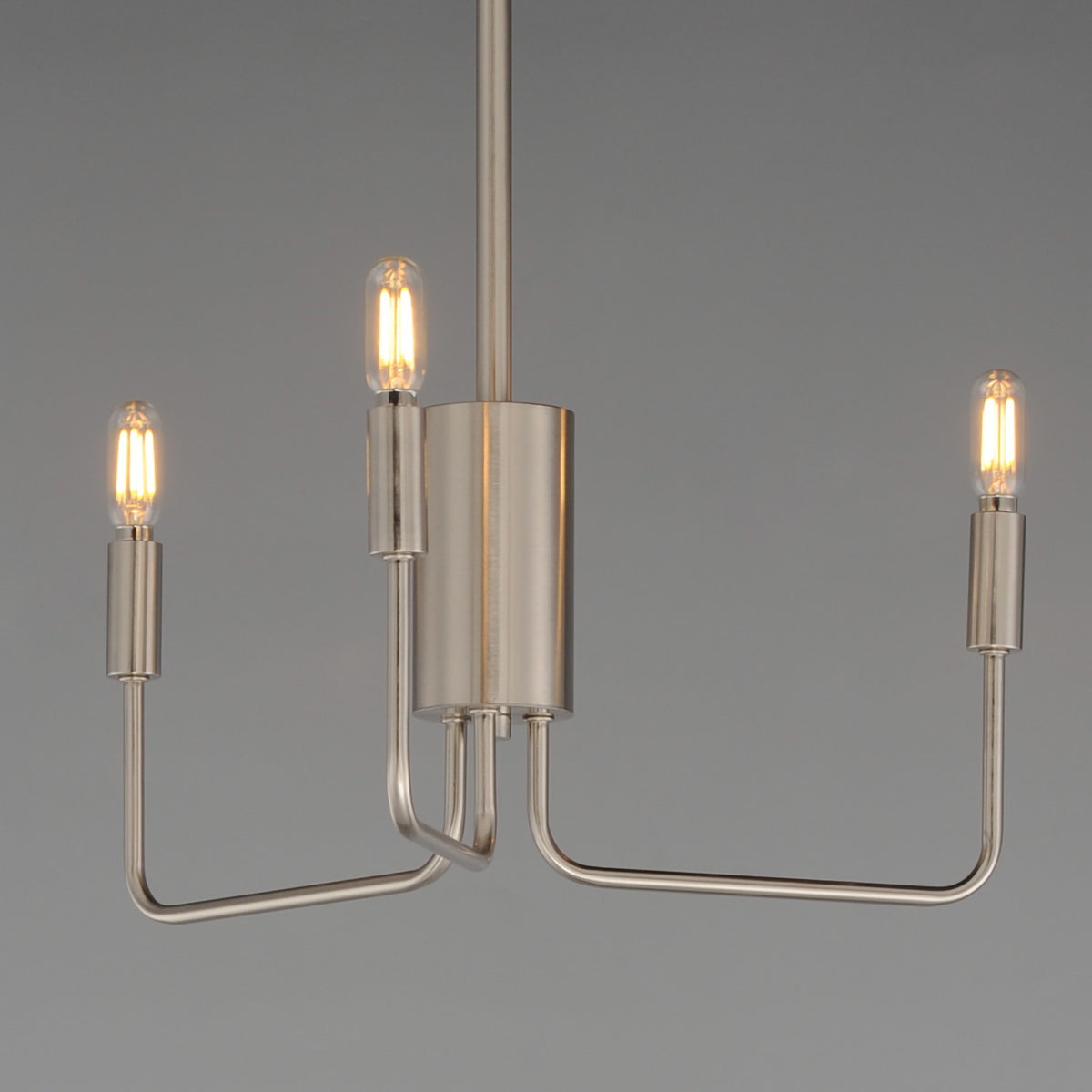 Maxim Lighting Abner 21in 3-Light Chandelier | Modern Satin Nickel Steel | Dining Room & Foyer | 21 x 21 x 21 in | Model 24863SN