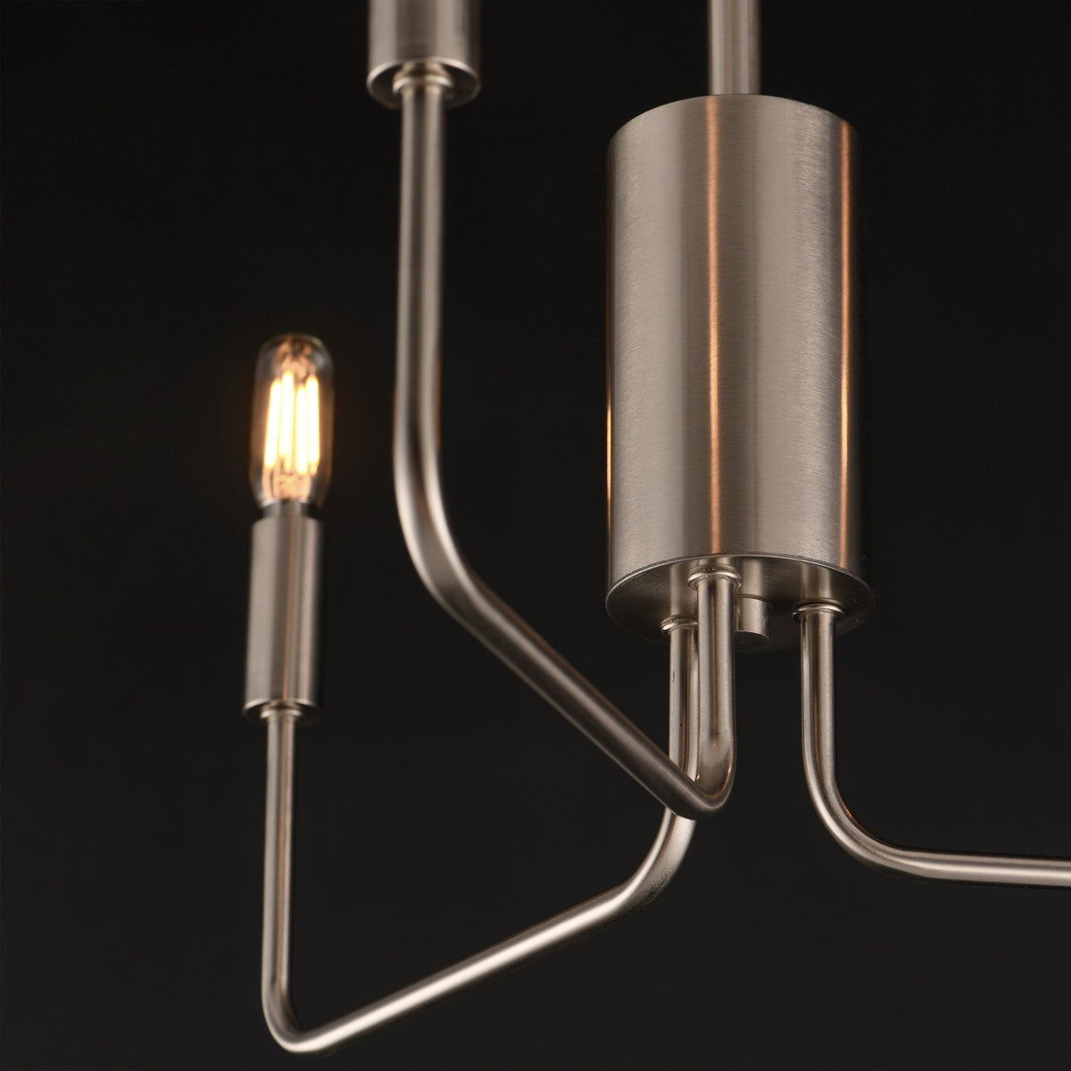 Maxim Lighting Abner 21in 3-Light Chandelier | Modern Satin Nickel Steel | Dining Room & Foyer | 21 x 21 x 21 in | Model 24863SN