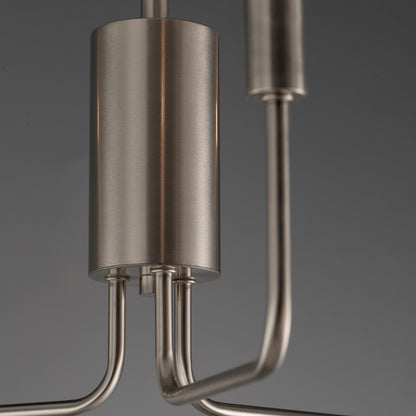 Maxim Lighting Abner 21in 3-Light Chandelier | Modern Satin Nickel Steel | Dining Room & Foyer | 21 x 21 x 21 in | Model 24863SN
