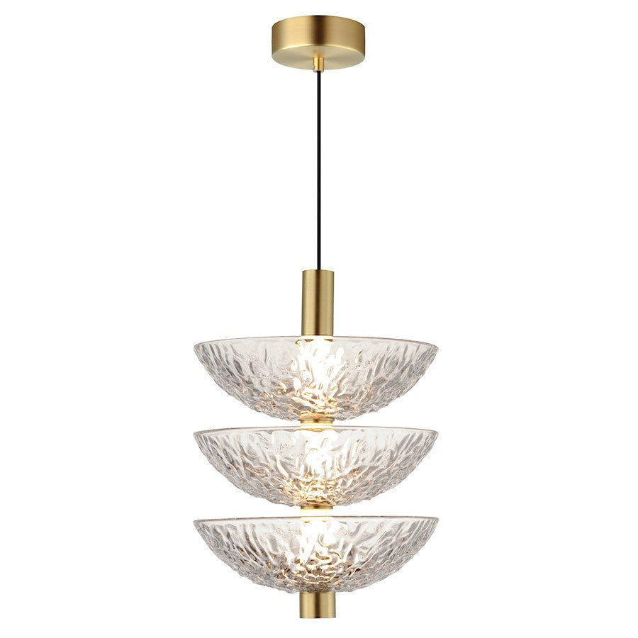 3 Light Pendant, Brass