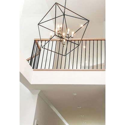 8 Light Chandelier, Black