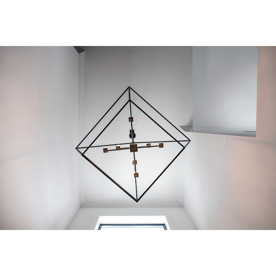 8 Light Chandelier, Black
