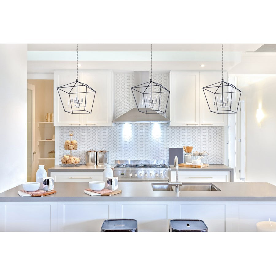 8 Light Chandelier, Black
