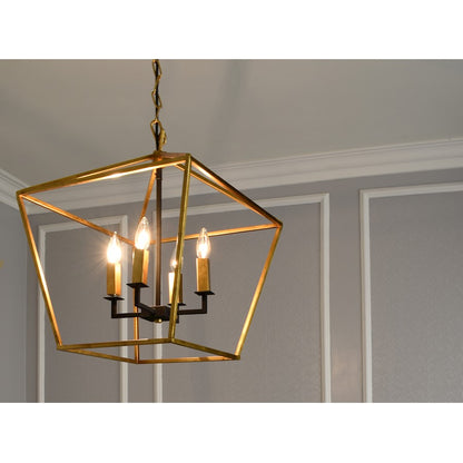 4-Light Chandelier, Gold