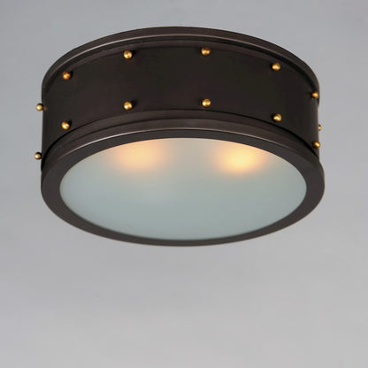 Maxim Lighting Trestle 2-Light Flush Mount, Oil Rubbed Bronze/Brass