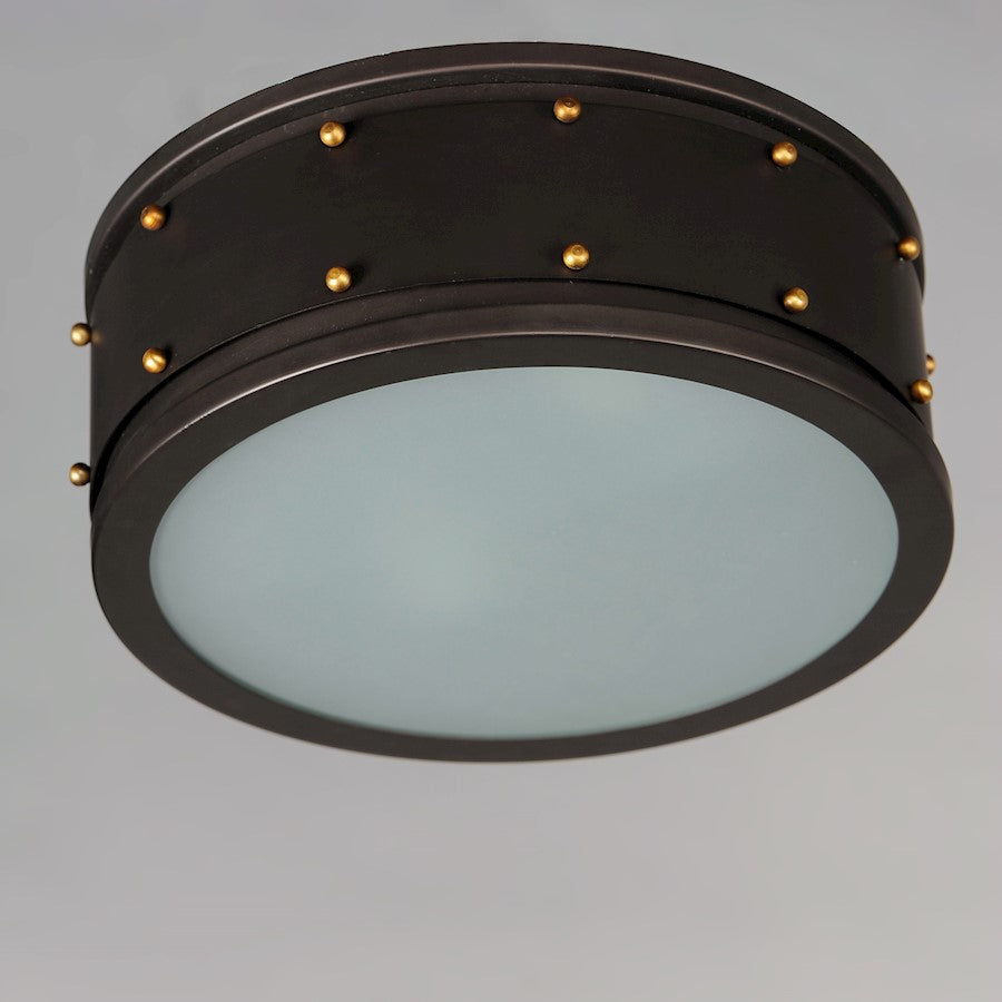 Maxim Lighting Trestle 2-Light Flush Mount, Oil Rubbed Bronze/Brass