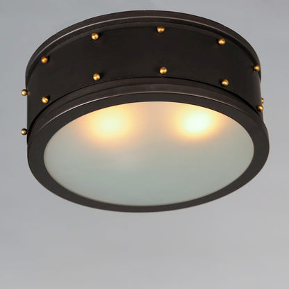 Maxim Lighting Trestle 2-Light Flush Mount, Oil Rubbed Bronze/Brass