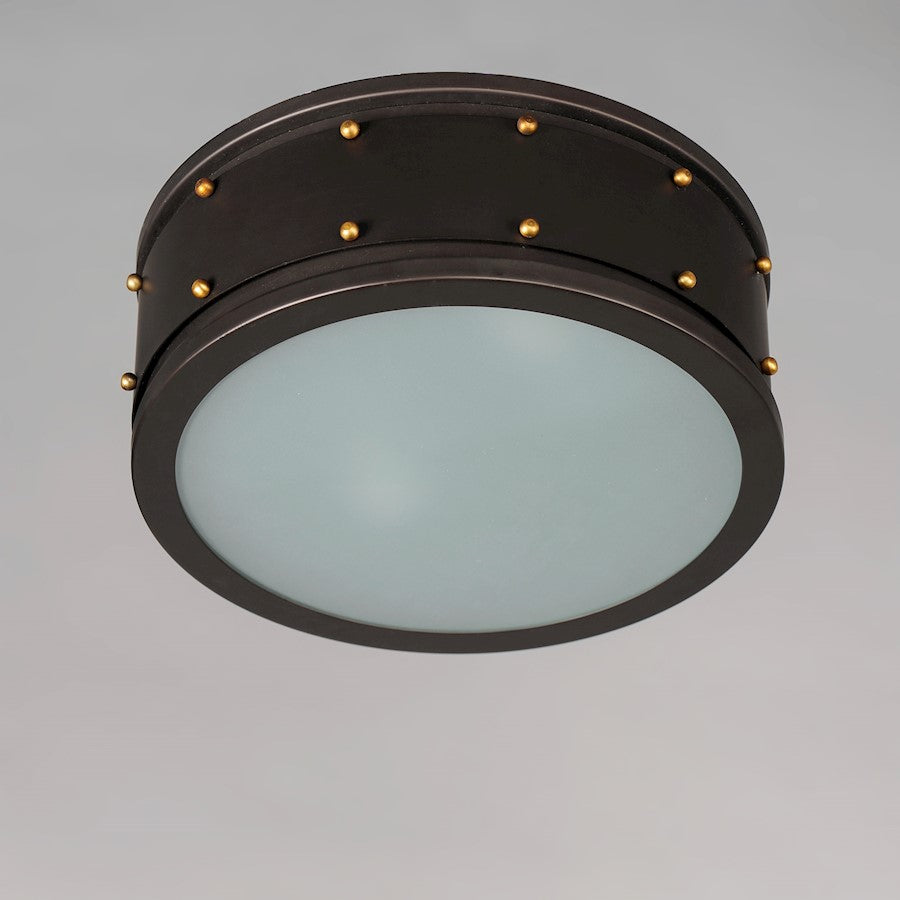 Maxim Lighting Trestle 2-Light Flush Mount, Oil Rubbed Bronze/Brass