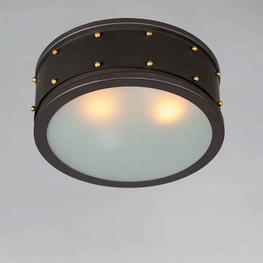 Maxim Lighting Trestle 2-Light Flush Mount, Oil Rubbed Bronze/Brass