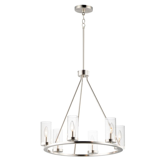 6 Light Chandelier, Clear