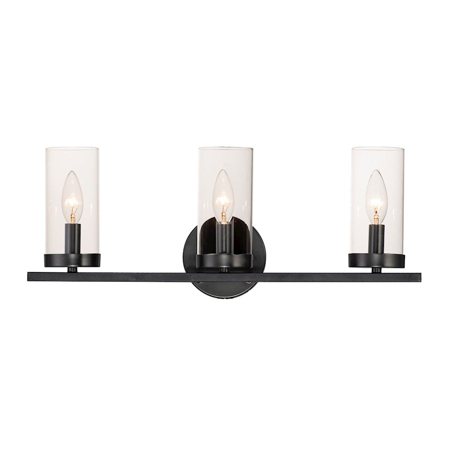 3-Light Bathroom Vanity Light, Clear