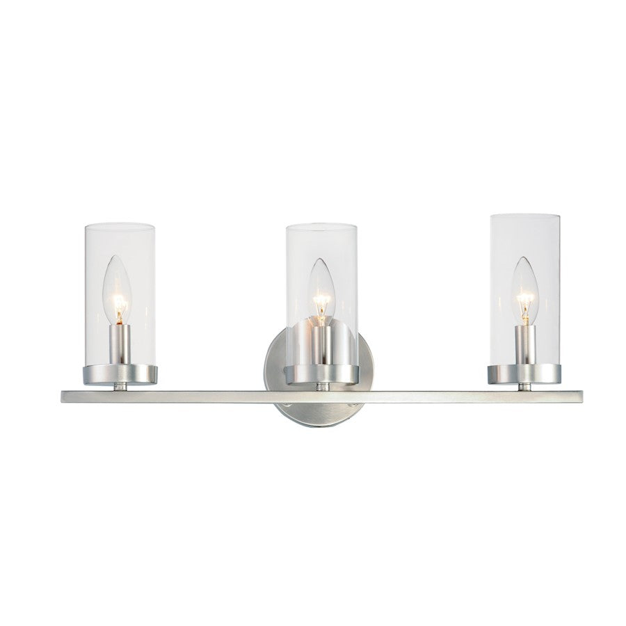 3-Light Bathroom Vanity Light, Clear