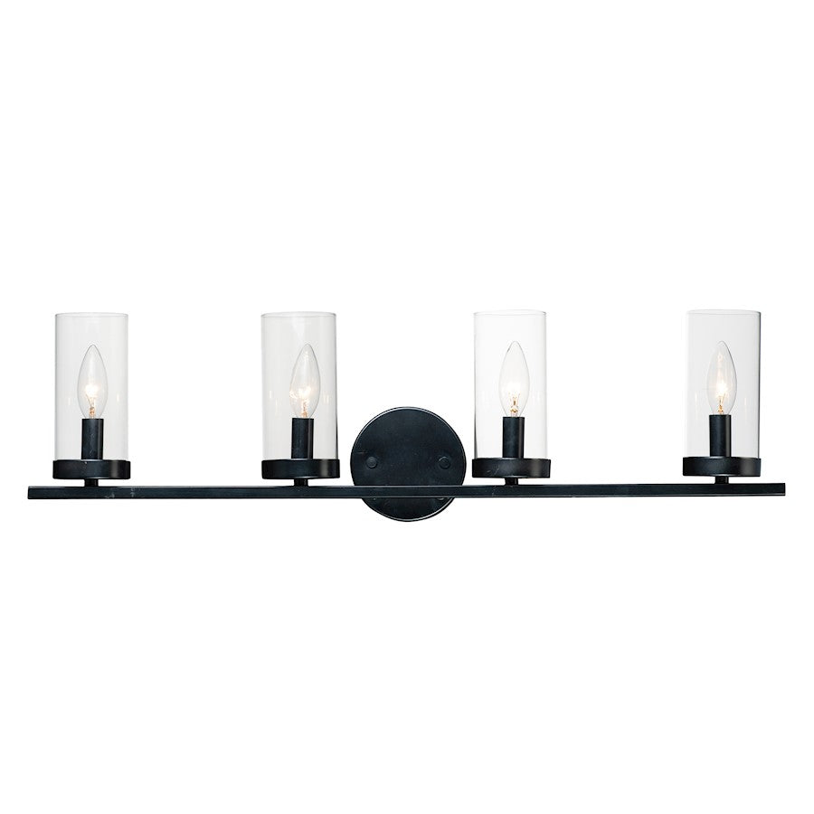4-Light Bathroom Vanity Light, Clear