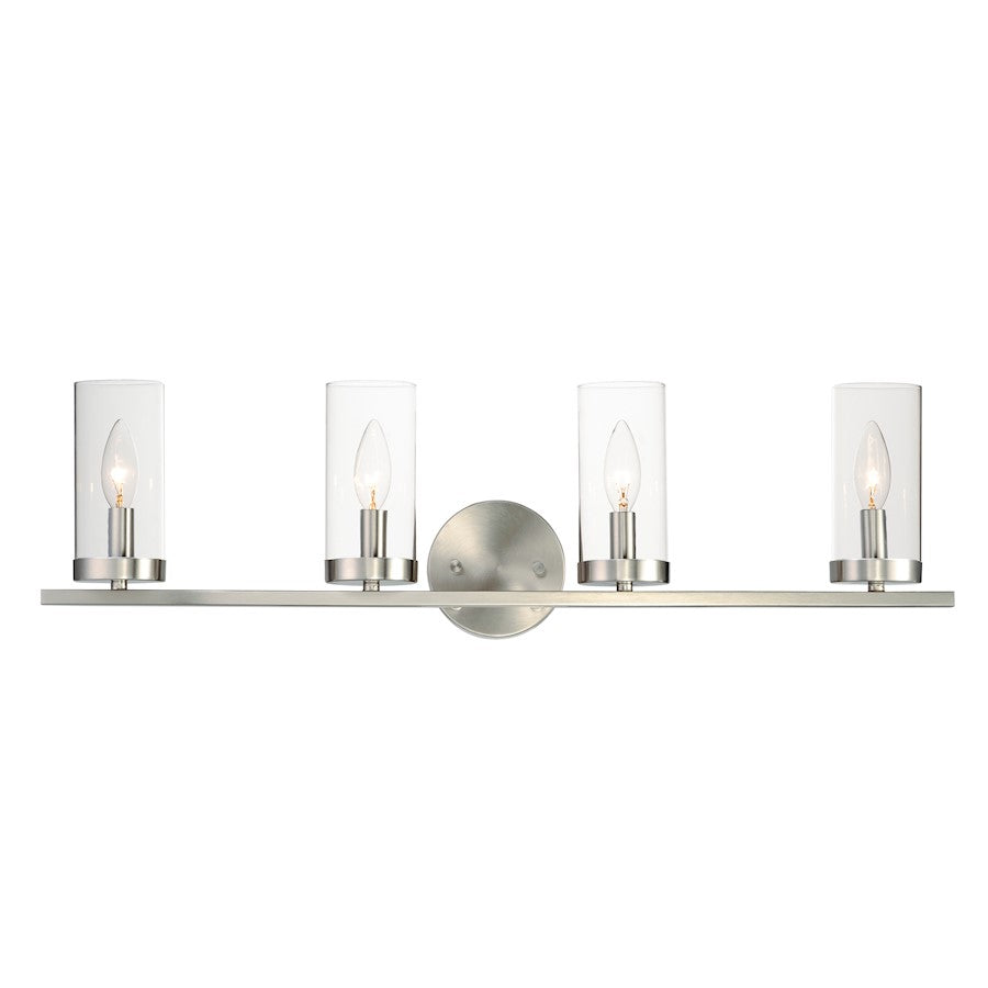 4-Light Bathroom Vanity Light, Clear
