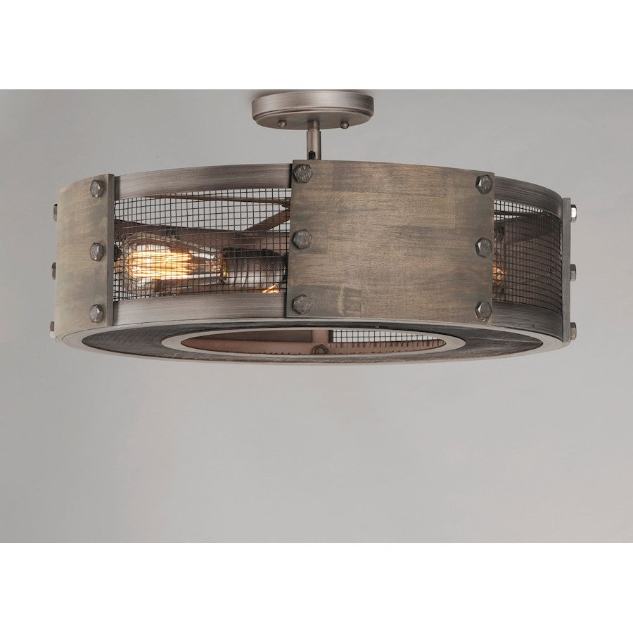 4 Light Pendant, Barn Wood