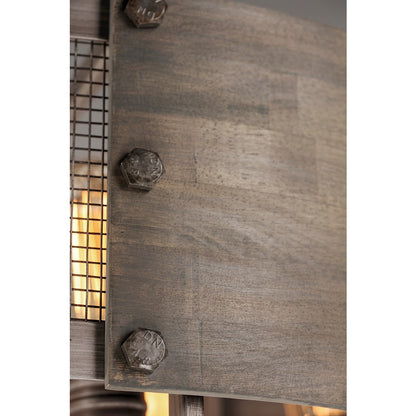 4 Light Pendant, Barn Wood