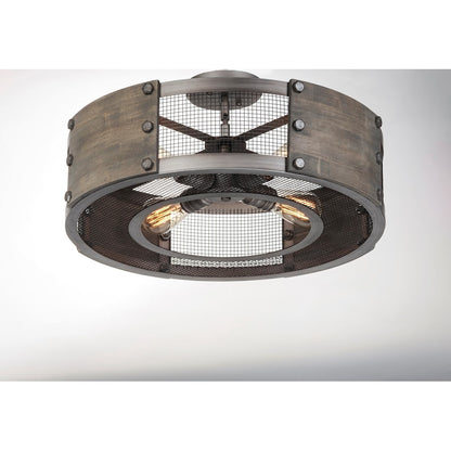 4 Light Pendant, Barn Wood