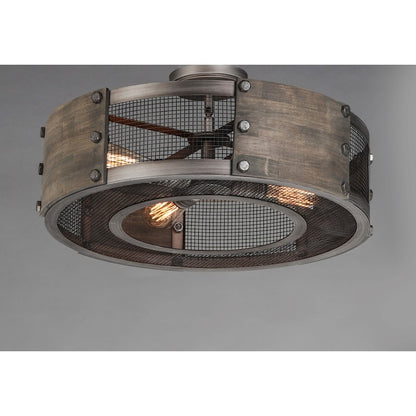 4 Light Pendant, Barn Wood