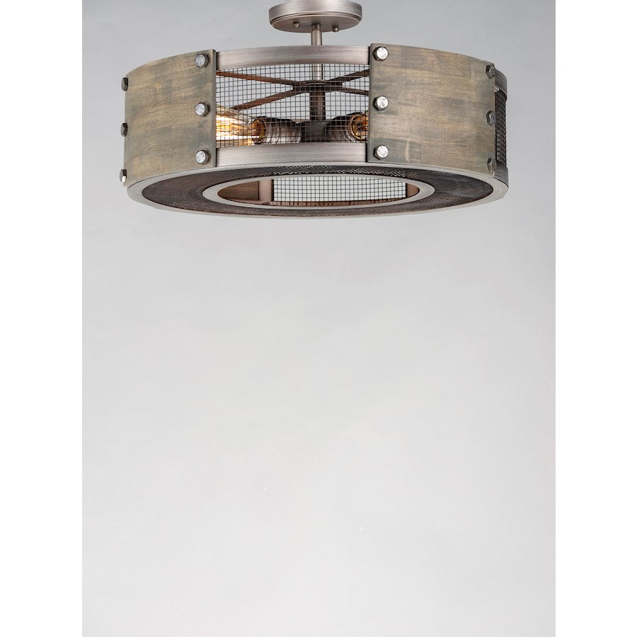 4 Light Pendant, Barn Wood