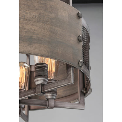 Pendant, Barn Wood/Weathered Zinc