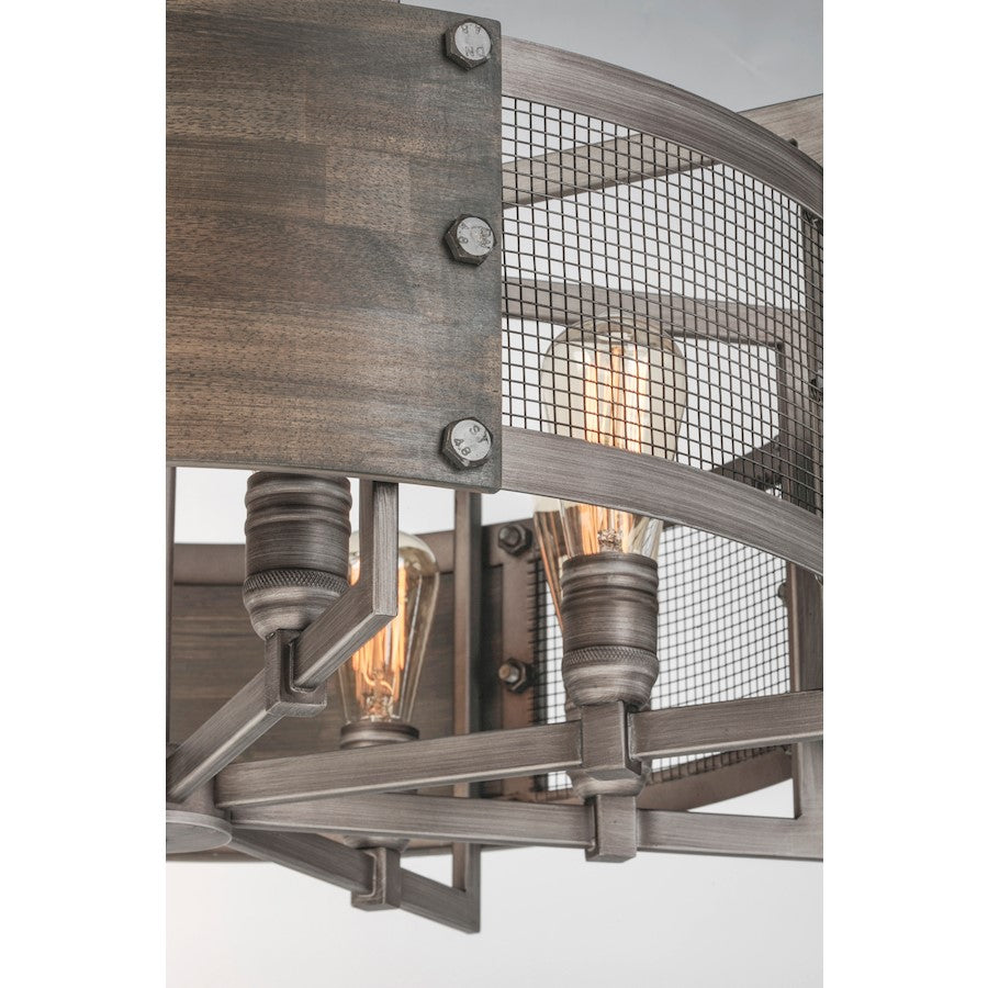 Pendant, Barn Wood/Weathered Zinc