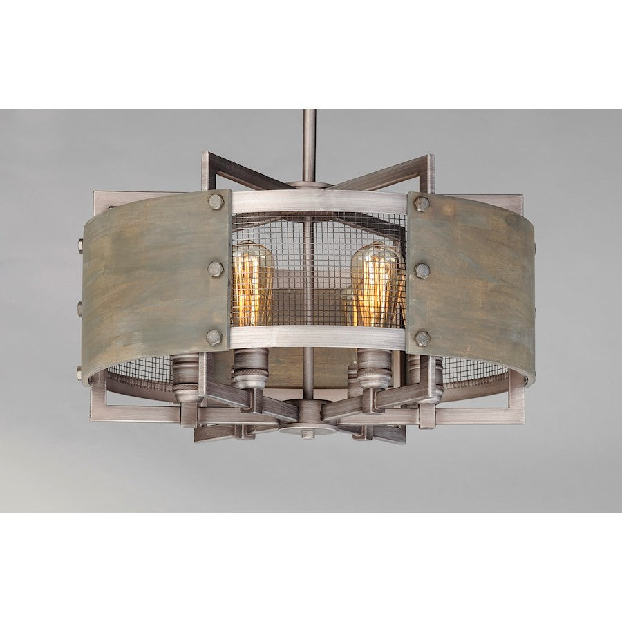 Pendant, Barn Wood/Weathered Zinc