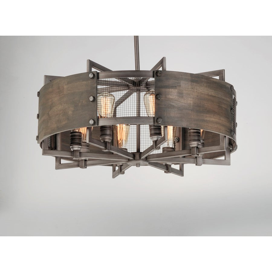 Pendant, Barn Wood/Weathered Zinc