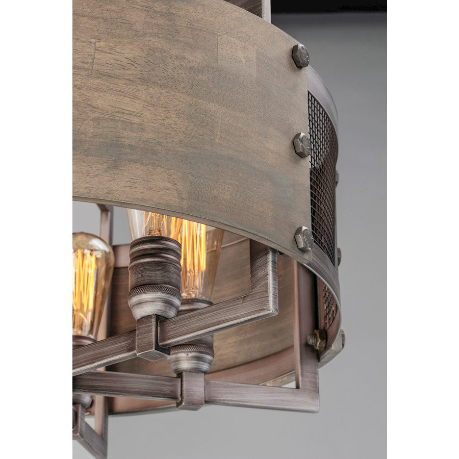Pendant, Barn Wood/Weathered Zinc