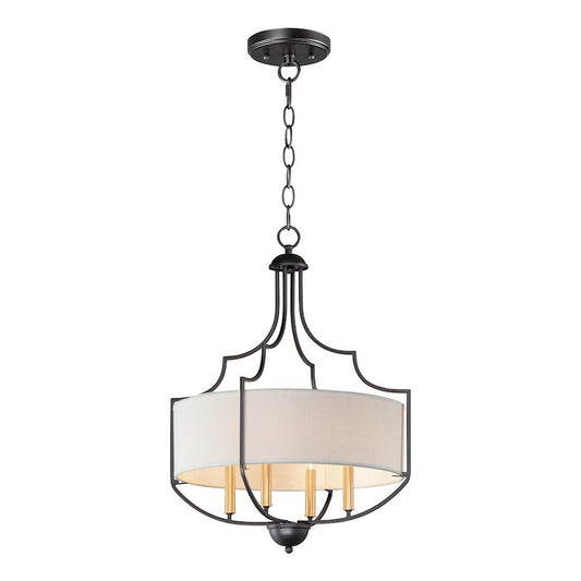 4-Light Chandelier, Bronze