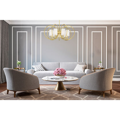 Meridian Chandelier, Natural Aged Brass