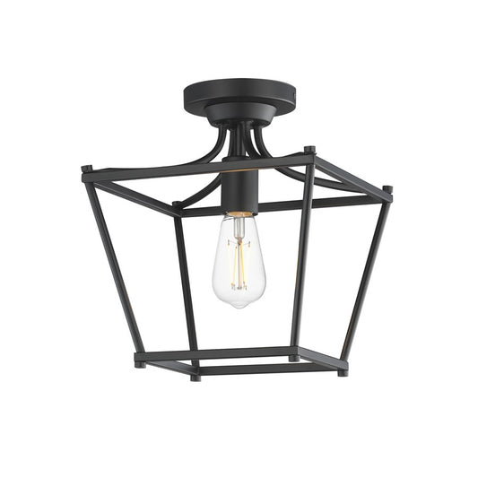 Maxim Lighting Clifton 1 Light 11.75" Semi-Flush Mount, Black - 25311BK