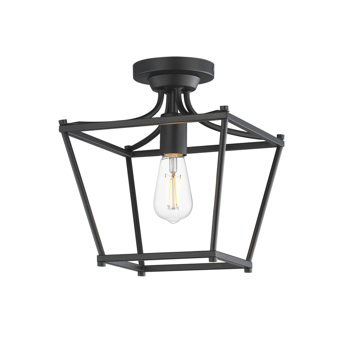 Maxim Lighting Clifton 1 Light 11.75" Semi-Flush Mount, Black