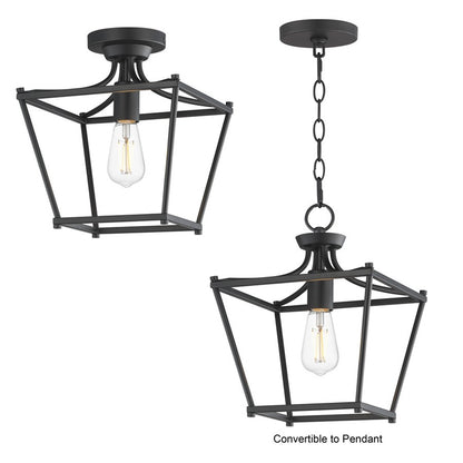 Maxim Lighting Clifton 1 Light 11.75" Semi-Flush Mount, Black