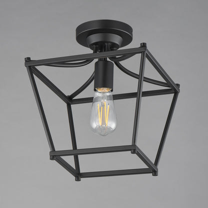 Maxim Lighting Clifton 1 Light 11.75" Semi-Flush Mount, Black