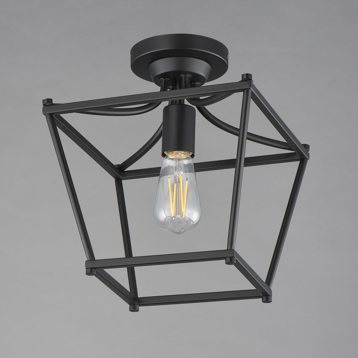 Maxim Lighting Clifton 1 Light 11.75" Semi-Flush Mount, Black