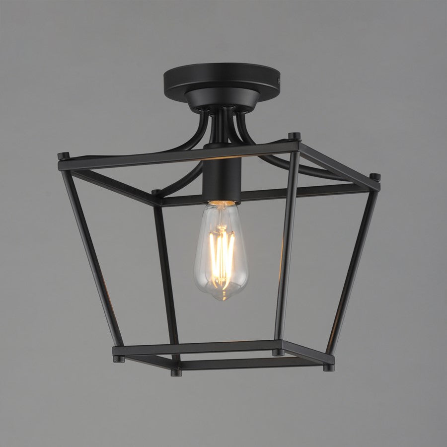 Maxim Lighting Clifton 1 Light 11.75" Semi-Flush Mount, Black
