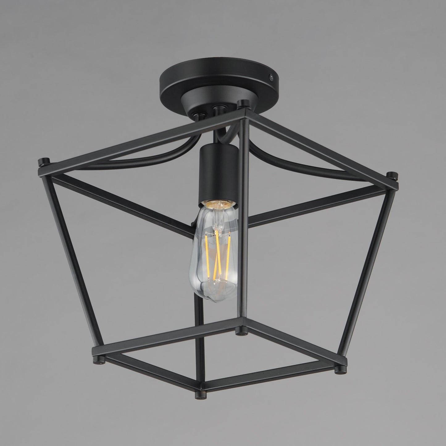 Maxim Lighting Clifton 1 Light 11.75" Semi-Flush Mount, Black