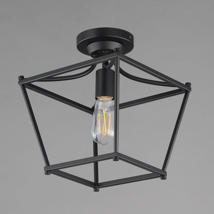 Maxim Lighting Clifton 1 Light 11.75" Semi-Flush Mount, Black