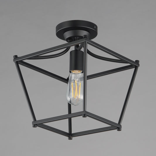 Maxim Lighting Clifton 1 Light 11.75" Semi-Flush Mount, Black - 25311BK