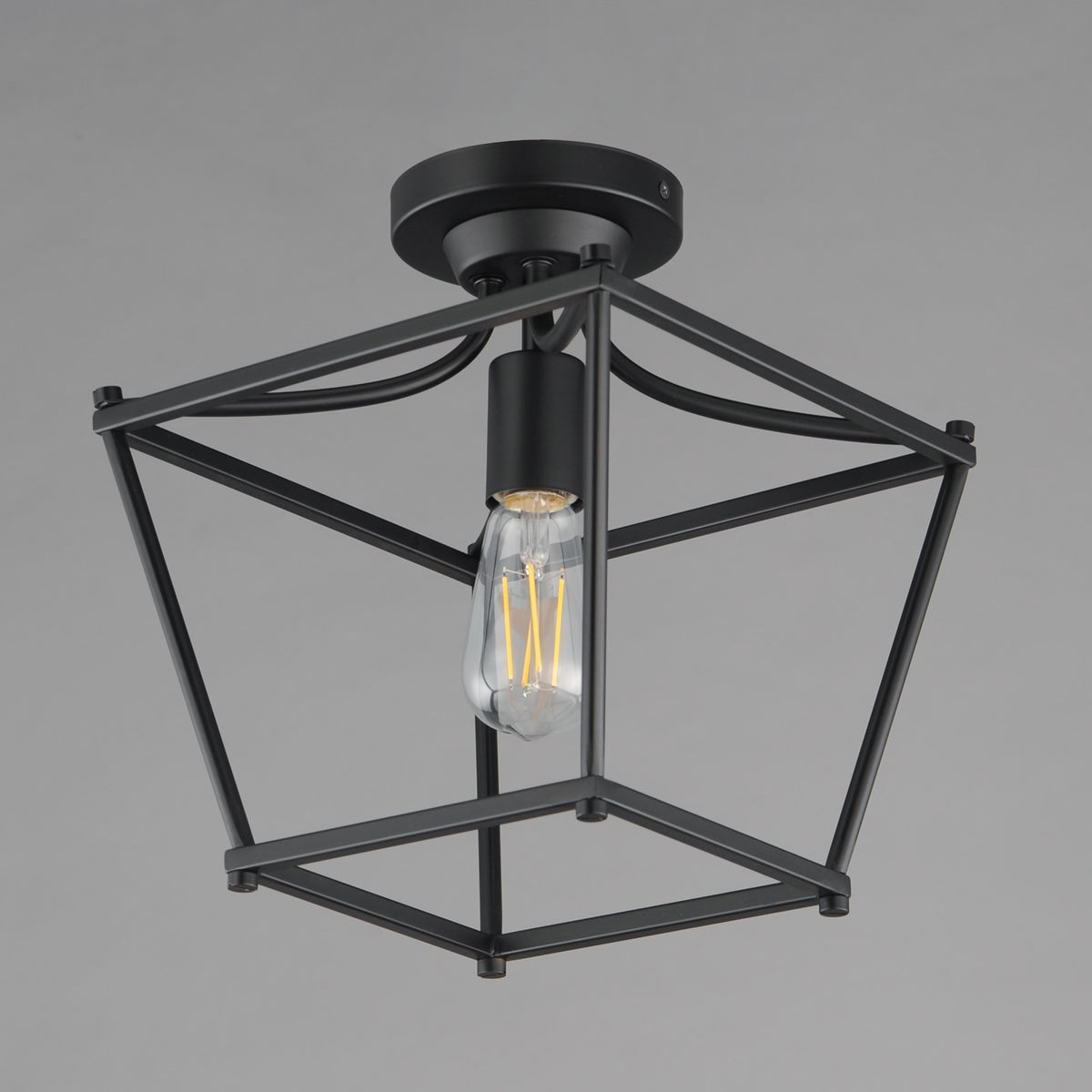 Maxim Lighting Clifton 1 Light 11.75" Semi-Flush Mount, Black